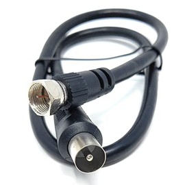 DRUT 50cm short RF TV Aerial Male to F Type Connector Male Plug Coaxial Coax Cable, Lead, 75 Ohm, 3C-2V 1.6ft Black Nickel Conectors