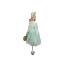 Hanging Decoration Rabbit with Easter Egg and Tulle in Mint Green, Height: 17 cm, Window Decoration, Door Decoration, Spring Decoration, Easter Decoration
