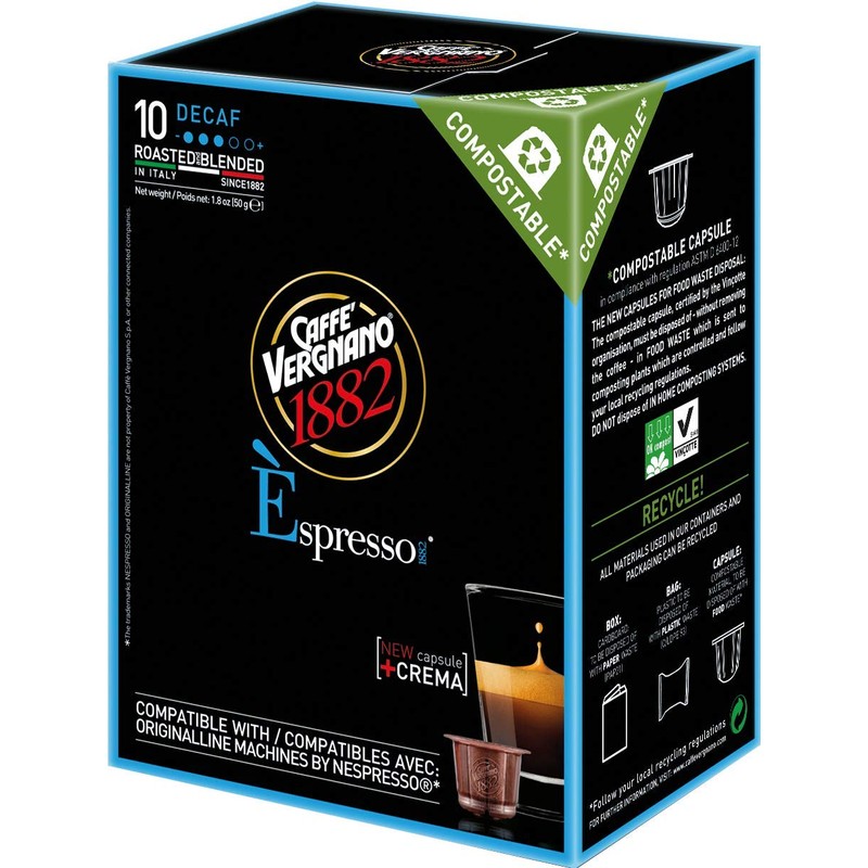 Caffe Vergnano Èspresso Decaf 3 Packs x 10 Capsules