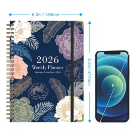 Agenda 2026 Planificador Diario y Semanal con Pasta Dura A5, Azul