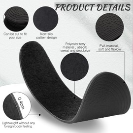 Velmitten 3 Pairs Shoe Insole for Clog Garden Shoe Liner Washable Barefoot Insert Pad for Women Men Nurse (Black)