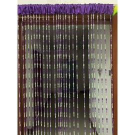 ZiDeTang - Cortina de acrílico para Puerta con abalorio para decoración del hogar, con borlas (Morado, 100 cm x 195 cm)