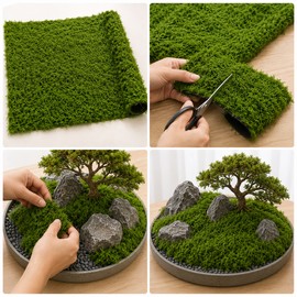 36ft Artificial Moss for DIY Crafts – Realistic Green Polyester Moss for Home, Garden, Terrarium & Landscape Decor