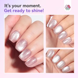 SAVILAND Color Artistry Cat Eye Nail Polish Set: Quick Dry 6 Colors Nail Polish with Magnet 12-Free Fingernail Polish Air Dry Nail Lacquer Bulk for Beginners Glass Bead Effect Manicure Women Gift