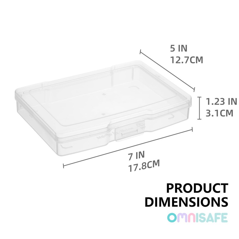 OMNISAFE 5x7 Photo Storage Cases, Plastic Craft Storage Container, Acid-Free