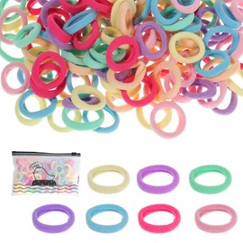 JJUNW 200 Stück Haargummis für Mädchen, Bunte Zopfgummis, Mini Nahtlose Haarbänder Gummibänder Haarbänder Haarband Baby Mehrfarbige Soft Zopfgummis für Mädchen Frauen