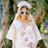 UgyDuky 3Pcs Bachelorette Tiara Sunglasses and Sash Bride Headband Crown