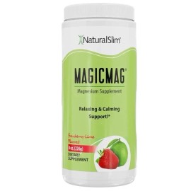 Polvo de citrato de magnesio NaturalSlim MagicMag, lima de fresa, 8 oz