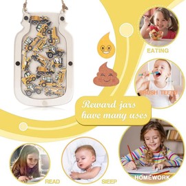 Reward Jar for Kids, Potty Training Reward Chart, Good Behaviour Chart Reward Pot for Boy Girl, Magnetic Reward Jar for Home School Classroom Teacher Parent (Poo+Car)