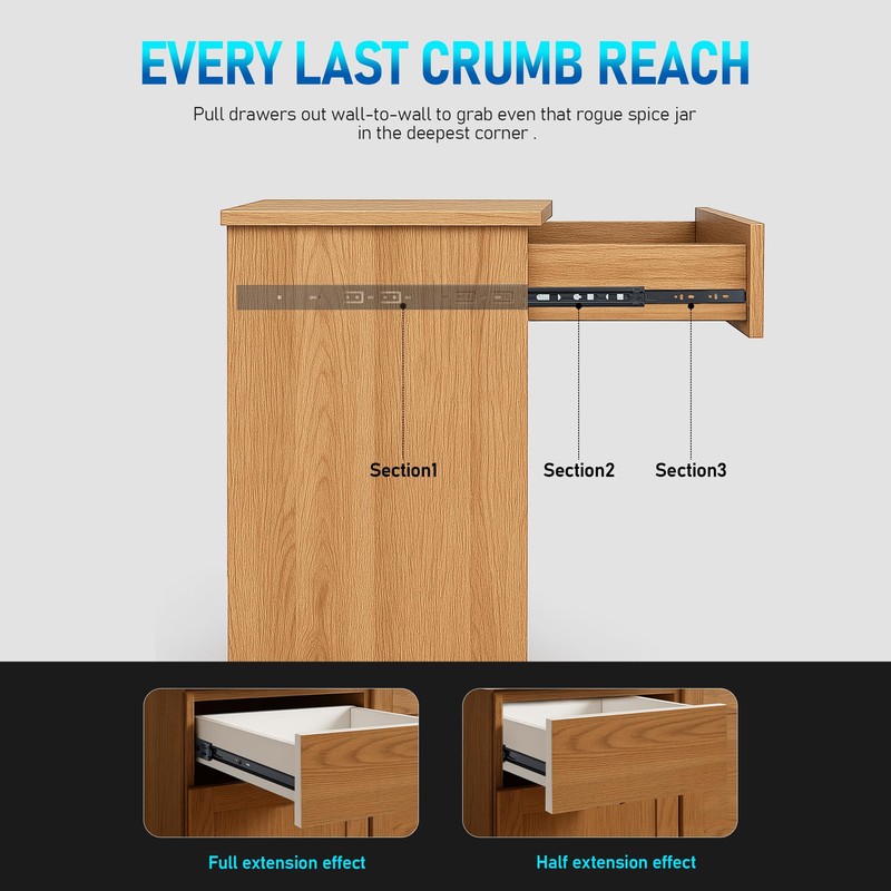 Soft Close Drawer Slides 20 Inch, Full Extension Ball Bearing