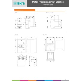 ISKRA MS25 Motor Protection Switch, Models 0.1 to 32A, Overload and Short Circuit Protection, Phase Failure Sensitivity, for AC Electric Motors, 0.25-0.40 A, Item No.: 4073.5103