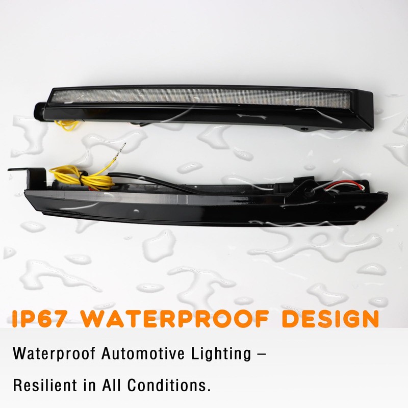 ZDEERAOTO LED Front Bumper Fog Light DRL Amber Sequential Turn