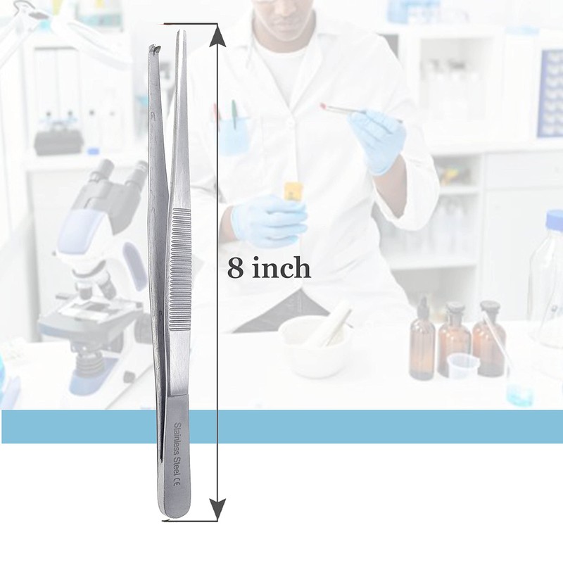 Dissecting Tissue Thumb Forceps Tweezers 8" (20.32 cm), Blunt 1x2
