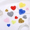 M METERXITY 6-Pack Rhinestone Heart Iron-on Patches 4.5cm Red Adhesive