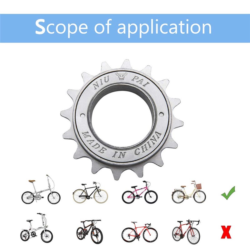 ZHIQIU 16T Bicycle Anti-Rust Freewheel for 1 Speed (16T-Silver)