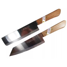 Kiwi Cook Utility Knives 2 Count Cutlery Steak, Wood Handle Sharp Blade Steak Knives