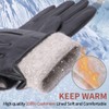 MGGM collection Men's Leather Gloves Touchscreen Cashmere Lined, Black, M,