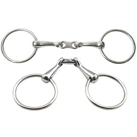 AAProTools Equestrian French Link Loose Ring Stainless Steel Snaffle Bit, Size 5.5 inch , Silver, Chrome Plated