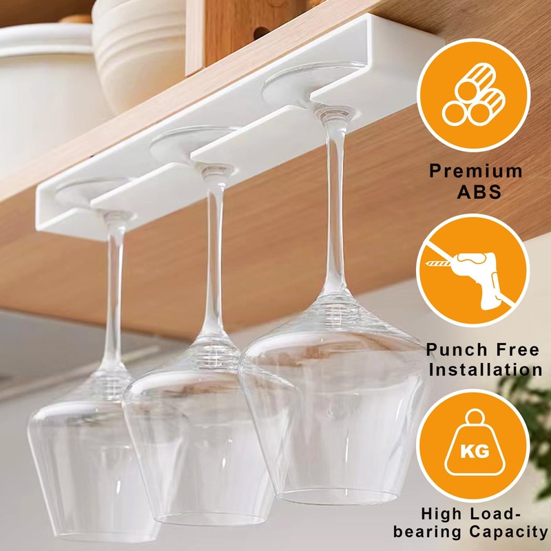Vaisoeny Wine Glass Holder, 2 Pack, No Drilling Required, Hanging