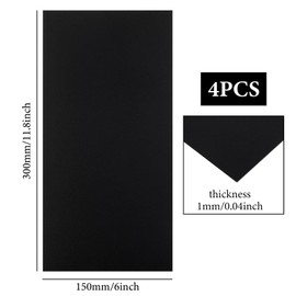 LOYORTY 4PCS 6 x 12 x 1/25 (0.04”) Inch Anodized Aluminum Sheet, Black Aluminum Engraving Blanks, 1MM Thin Metal Plates for Laser Engraving, Crafting, DIY, House Decoration