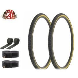 ALTA 2 BIKE ALTA 26X1 3/8 CROSS RANGER BLACK GUM TIRES W/TUBES & RIMSTRIPS.