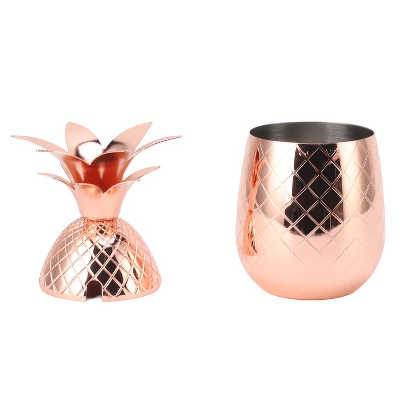 Cocktail Shaker Pineapple Shape Stainless Steel Polished Smooth Surface 500ml