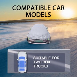 MOXRUQ Car Cover Waterproof All Weather, 16.4ft Long Cotton Fabric Car Cover, Sun U-V Protection Outdoor Car Cover, All Seasons Folding Blocker Windshield Cover, Full Exterior Covers Fit for Hatchback