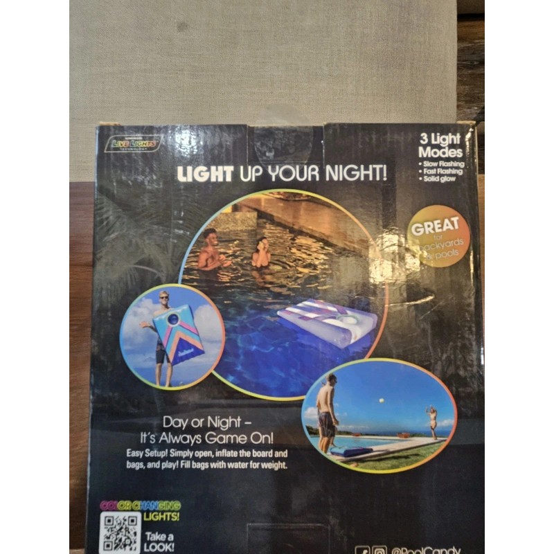 PoolCandy Illuminated Floating Led Cornhole Color Changing Lights for Pool