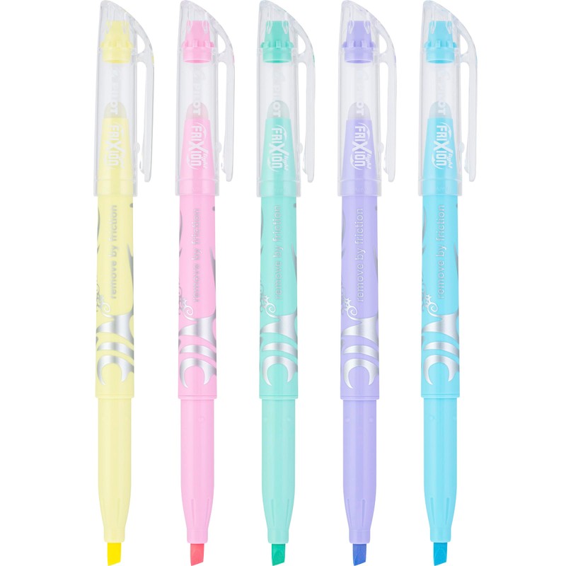 Pilot Frixion Light Pastel Collection Erasable Highlighters, Assorted Ink Colors,