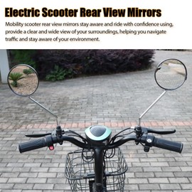 Electric Scooter Rear View Mirrors - Large viewing Angle Rearview Mirror for Mobility Scooter & Wheelchair Assist Aids, 2PCS