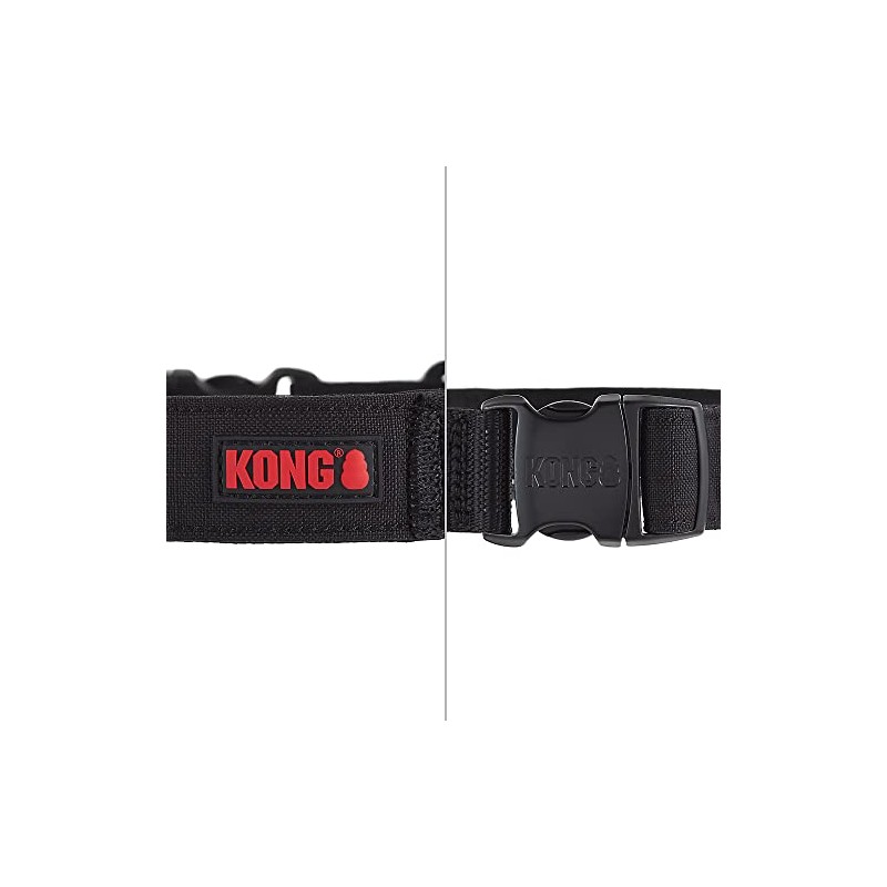 KONG Collar de perro acolchado ultra duradero con asa cómoda