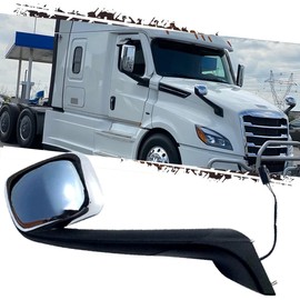 HIGHTO Hood Mirror fit for Truck Freightliner Cascadia 2018-2021, Assembly Passenger Side Chrome with Heater, Hood Mirror for Cascadia.Right Side.