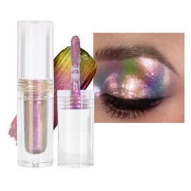 Liquid Chameleon Eyeshadow, Metallic Shimmer Changing Liquid Eyeshadow, Long-Lasting & Waterproof Glitter Eyeshadow, Holographic & Multichrome Eye Make-up, Fantastic Colour Changing Effect