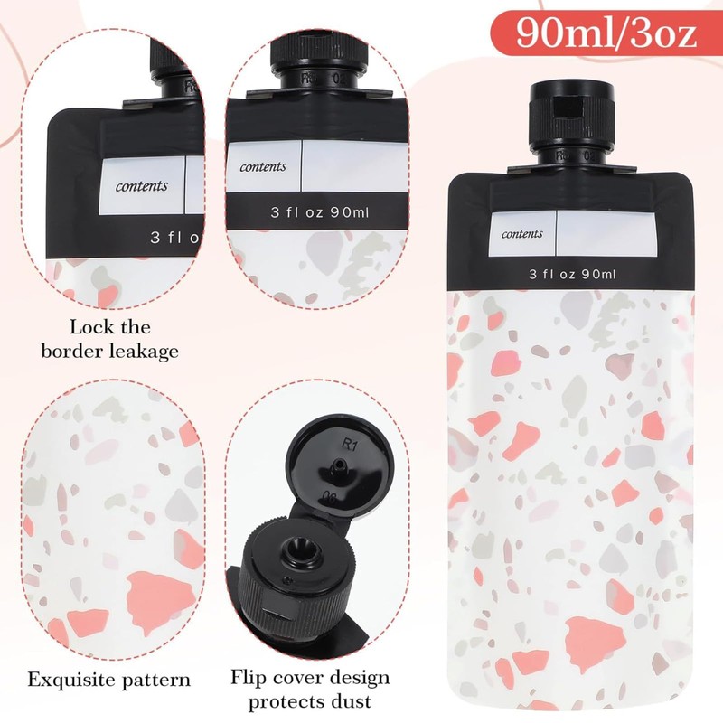 Tavvke 6 Pcs Leak-Proof Refillable Compression Bags, 90ml Travel Squeeze