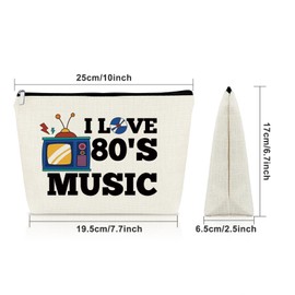 Sazuwu 80s Music Lover Gifts Makeup Bag Birthday Gifts for Music Teacher Music Gifts for Music Lovers Cosmetic Bag Music Themed Gifts for Adults Musician Gifts for Women Music Related Gifts