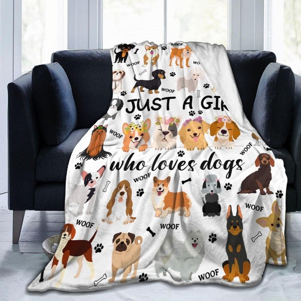 Cute Dog Blanket Bedding Soft Cozy Flannel Throw Blankets for