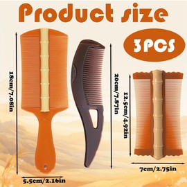 Dandruff Comb Set – 3-Piece Scalp Care Kit with Massage Comb, Handle Comb & Fine Tooth Comb – Lightweight & Portable – Ideal for Removing Flakes, Itch Relief, All Hair Types,Scalp Massage、Dandruff