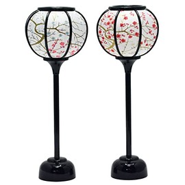 Yukidong Red and White Plum 9.4 inches (24 cm), LED Cordless, Height 9.4 inches (24 cm), No. 9