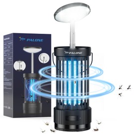 PALONE Outdoor Bug Zapper with LED Light, 4500V Rechargeable Mosquito Zapper, Portable Electric Fly Traps, Bug Zapper Outdoor Indoor with Telescopic Light for Outside, Yard, Garden, Backyard