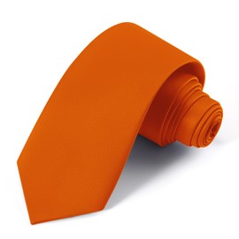 UETLRO Black Ties For Men Solid Pure Color Formal Neckties 3.15" (8CM) Men's Tie Gift Box, Orange, Medium