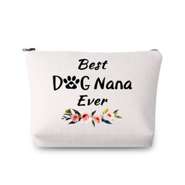 Dog Nana Gift Best Dog Nana Ever Makeup Bag Pet Lover Paw Print Cosmetic Bag Gift for Dog Grandma