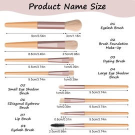 Cozy Inviting 8-Teiliges Schminkpinsel Set Mit,Mit Kosmetiktasche Aus PU-Leder,Für Foundation, Rouge, Bronzer, Lidschatten Und Puder,Professionelle Make up Pinsel Set,Beige