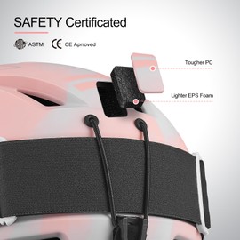 Odoland Snowboard Helmet, Ski Helmet with Ski Goggles for Adults, Durable PC Shell & EPS Foam, Safety Snow Helmets Goggles for Men Women Youth, Light Pink, M