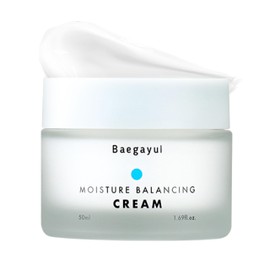 Baegayul Moisture Balancing Cream - Lightweight Face Moisturizer for All Skin Types, Deep Hydration & Soothing with Botanical Oils, Korean Skincare for Day & Night Use (1.69fl oz)