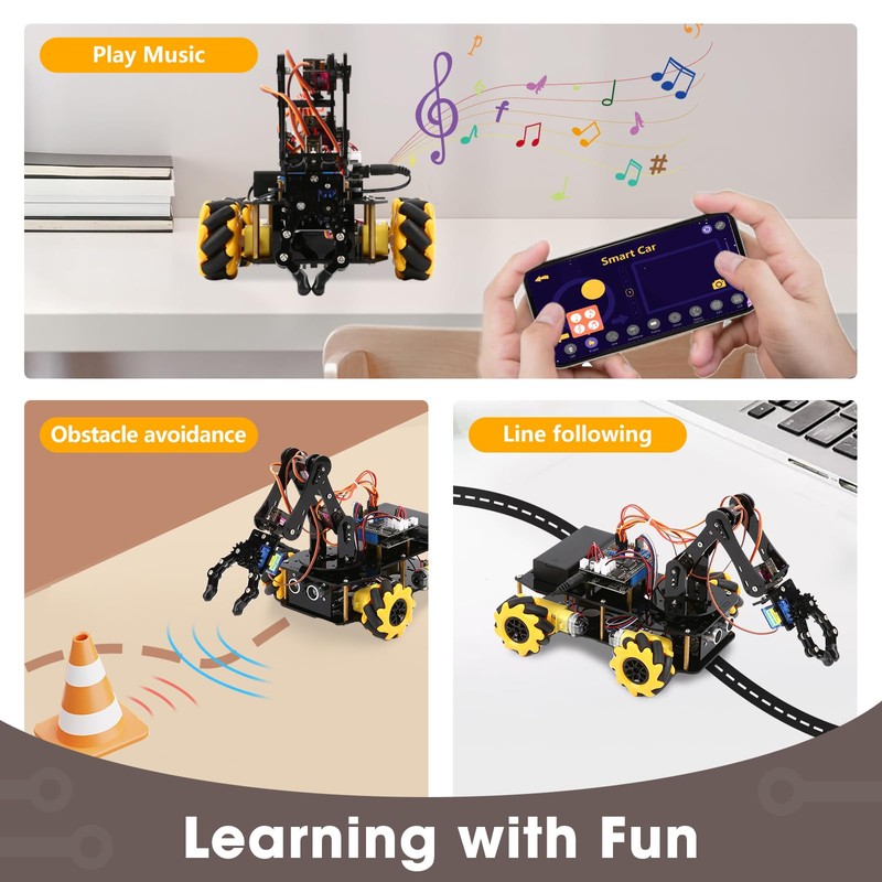 Robotics for Kids Ages 8-12, ACEBOTT Smart Robot Arm Car