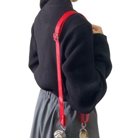 Haoa Shoulder Strap, Shoulder Strap Only, Leather-like Bag Strap, Faux Leather, For Men, Women, Diagonal, Width 1.0 inches (25 mm), Minimum Approx. 29.5 inches (75 cm), Maximum Length Approx. 55.1