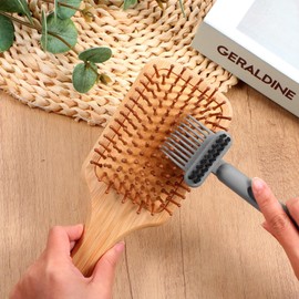 Yuanchu 2Pcs 2-in-1 Hair Brush Cleaner and Remover Tools, Dual-Sided Comb Effective Hairbrush Cleaner for Removing Hair and Dust Home Salon Travel Use(Grey)