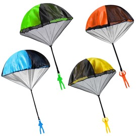 Mini Parachute, Hand Throw Parachute, Set of 4 Colors, Hand Throw, Toy, Outdoor Play, Flying, Outdoor Game, Parent-child Game, Birthday, Yellow, Blue, Green, Orange