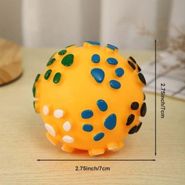 EFWEL Paw Print Squeaky Dog Toy Balls, Pack of 4, Pet Toys for Puppy or Small Breeds, Assorted Colors