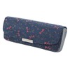 Indenya 7523 Glasses Case, Deer Leather, Nagomi, Dragonfly Pattern, Navy